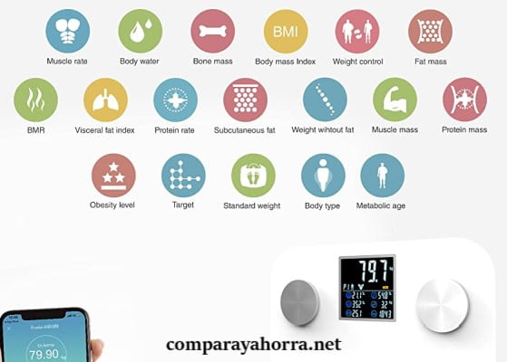 bascula con medidor de grasa corporal